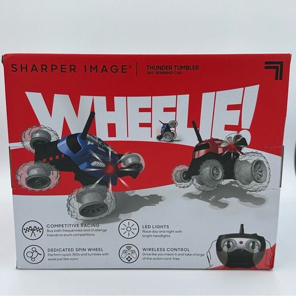 NEW- SHARPER IMAGE® THUNDER TUMBLERREMOTE CONTROL 360° SPINNING CAR BLACK - Picture 5 of 7